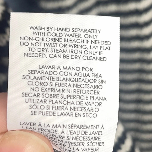 Cabi Fergie Overlapping Turtleneck Sweater Size Small Black White - Picture 9 of 11